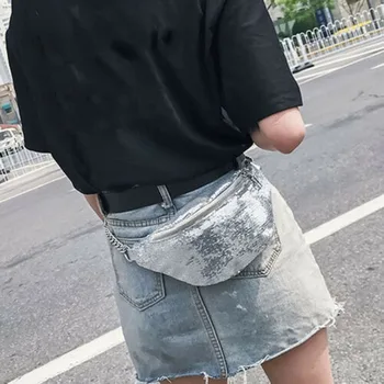 

Fashion Waist Fanny Pack Women PU Leather Belt Zipper Waist Bag Casual Chest Bag