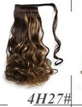 2" длинные волнистые обертывания вокруг зажима конский хвост поддельные волосы утолщение расширение градиент термостойкие синтетические натуральные волосы для наращивания - Цвет: 5
