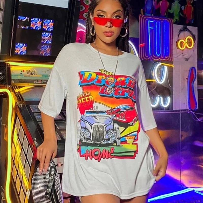 True Racing Car Printed T Shirt Women 