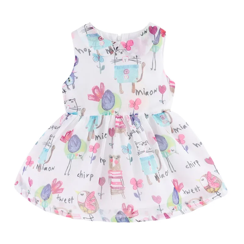 MudKingdom/Очаровательные летние платья для девочек милое платье с отложным воротником и принтом животных