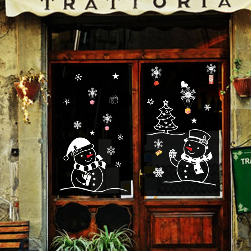 

New Year Christmas Decorations for Home Glass Doors and Windows Background Decoration Removable Stickers