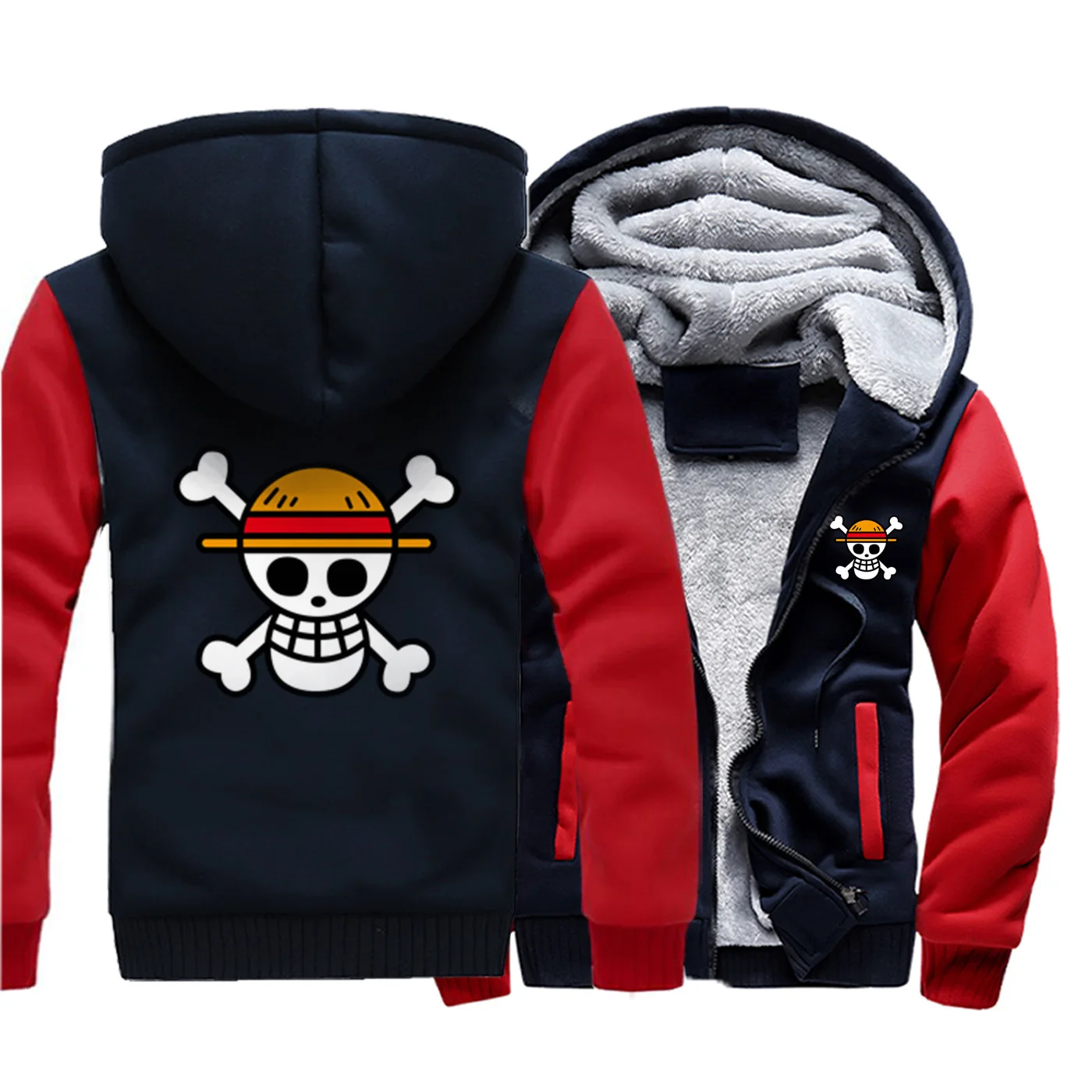 One piece Japapn аниме принт толстовки мультфильм Sukll печати Спортивная одежда реглан мужские толстовки теплая одежда Новинка худи Luffy - Цвет: red 6