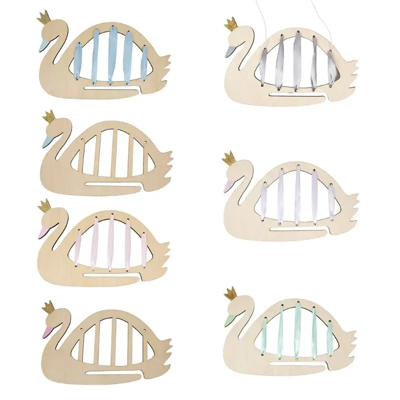 

Nordic Simple Ribbon Hairpin Head Hoop Storage Rack Wooden Children Room Decor D7YD