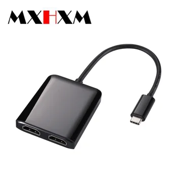 

New Type-c to double HDMI 4K 60Hz mirror dual screen For Apple mac usb-c To HD TV Cable