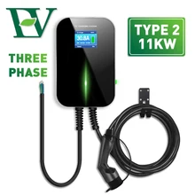 16A 3 фазы EV Зарядное устройство по созданию электрических транспортных средств зарядная станция с Тип 2 кабель IEC 62196-2 для Audi Mercedes-Benz MINI Cooper Smart