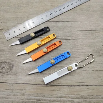 

FD-131 Mini Sliding Blade Pocket Knife Keychain Aluminum Alloy Handle Portable EDC Outdoor Survival Utility Knife Tools