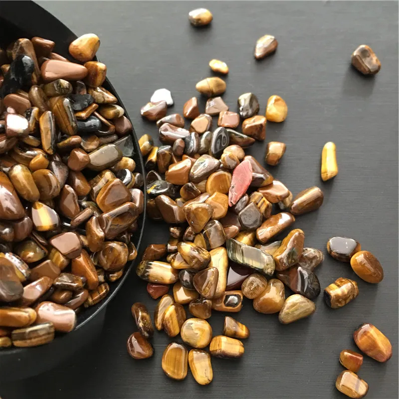 50g 100g 1000g Wholesale Natural 7-9mm Yellow tiger's-eye Stone Crystal Healing Small Gravel Quartz Mineral fish tank flowerpot | Дом и
