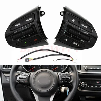 

Piano black Steering Wheel Button For KIA K2 RIO 2017 2018 RIO X LINE Buttons Bluetooth Phone Cruise Control Volume Switch