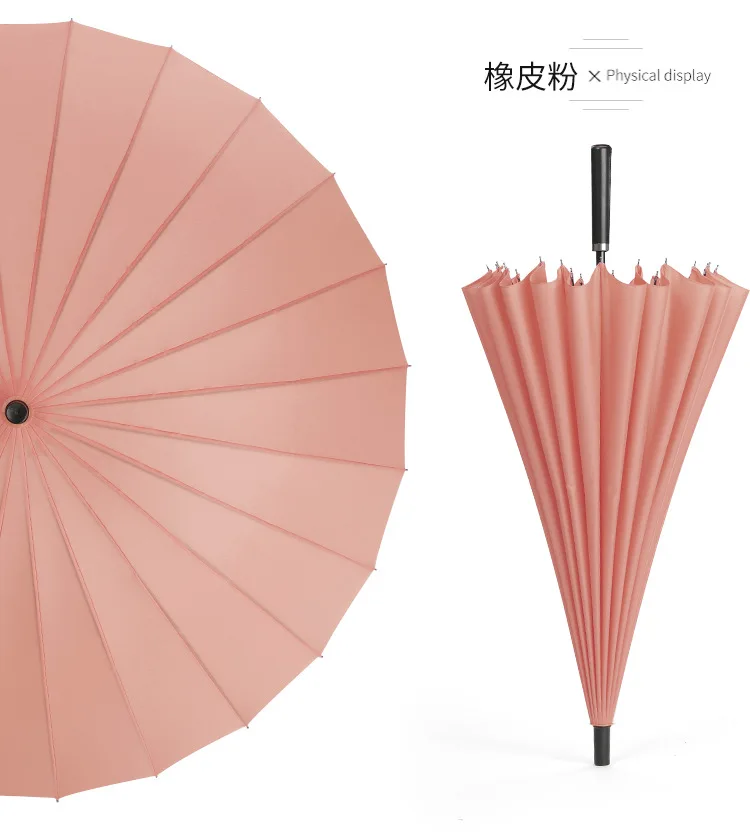 Women's Parapluie Business Umbrella Men Quality 24K Strong Windproof Glassfiber Frame Wooden Long Handle Umbrella