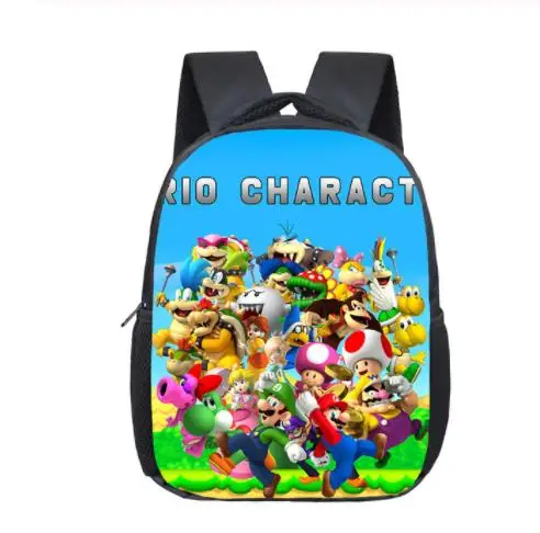 Фиолетовый 12 дюймов Супер Марио Smash Bros Детские школьные ранцы для мальчиков и девочек Ранец детский сад Книга сумка - Цвет: Фиолетовый