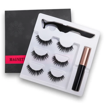 

5 Magnet Eyelash Magnetic Liquid Eyeliner & Magnetic False Eyelashes Tweezer Set Waterproof Long Lasting Fake Eyelash Extension