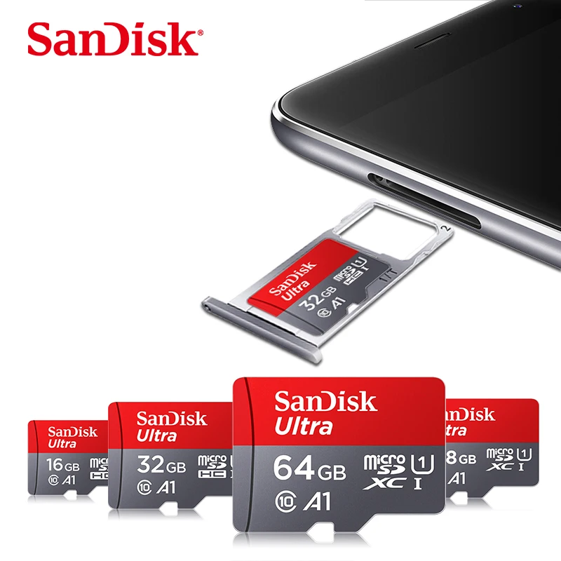 Sandisk Micro SD карта класс 10 TF карта 16 гб 32 гб 64 гб 128 гб карта памяти A1 MicroSDHC флэш-карта бесплатный адаптер