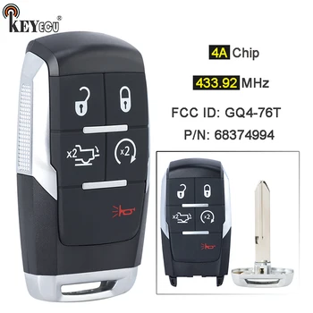 Keyforkess 433.92MHz 4A Chip ID FCC: GQ4-76T 68374994AB/ AC/ AD/ AA Smart Remote Key Fob RAM 2500 3500 4500 5500 2019 2020 2021 2022