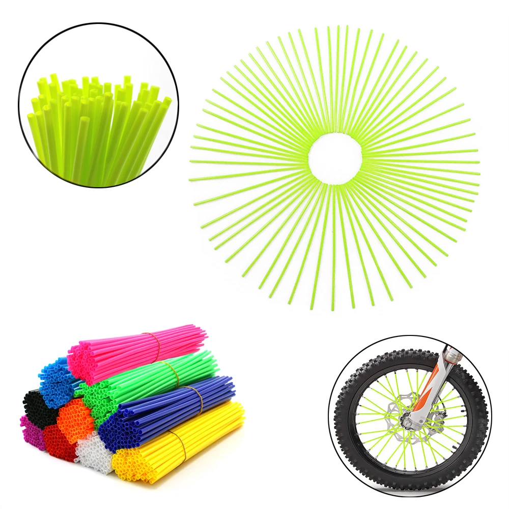 72pcs Motorcycle Dirt Bike Wheel Rim Spokes Skins Off Road Shrouds Covers Universal Decor For Yamaha Honda Kawasaki BMW Suzuki