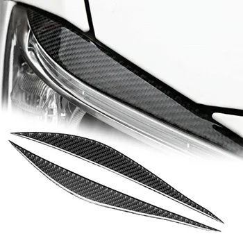 

Black Headlight Eyebrow Trim Decor Soft Accessory Parts 2pcs High Quality