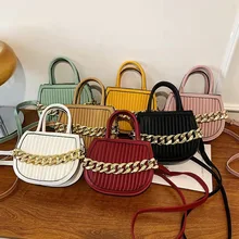 

European and American retro fold bag 2021 new thick zipper texture handbag trendy fashion one-shoulder messenger bag