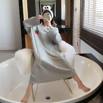 

Oversized Summer Loose Women Cartoon Sleepwear Leisure Short Sleeve Thin Nightgowns Printing Fruits Big Size Nightdress