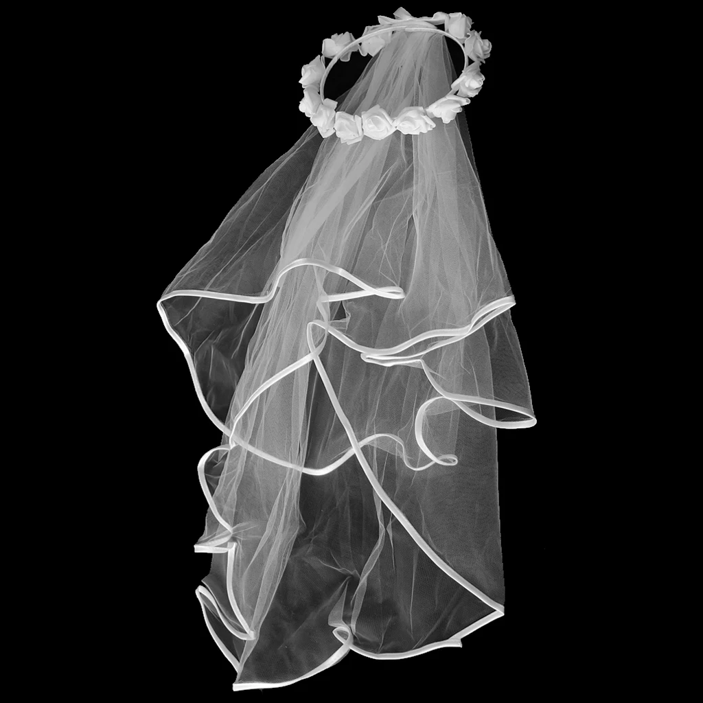  Party Veil - Boho Flower Crown Bridal Veil  Gift