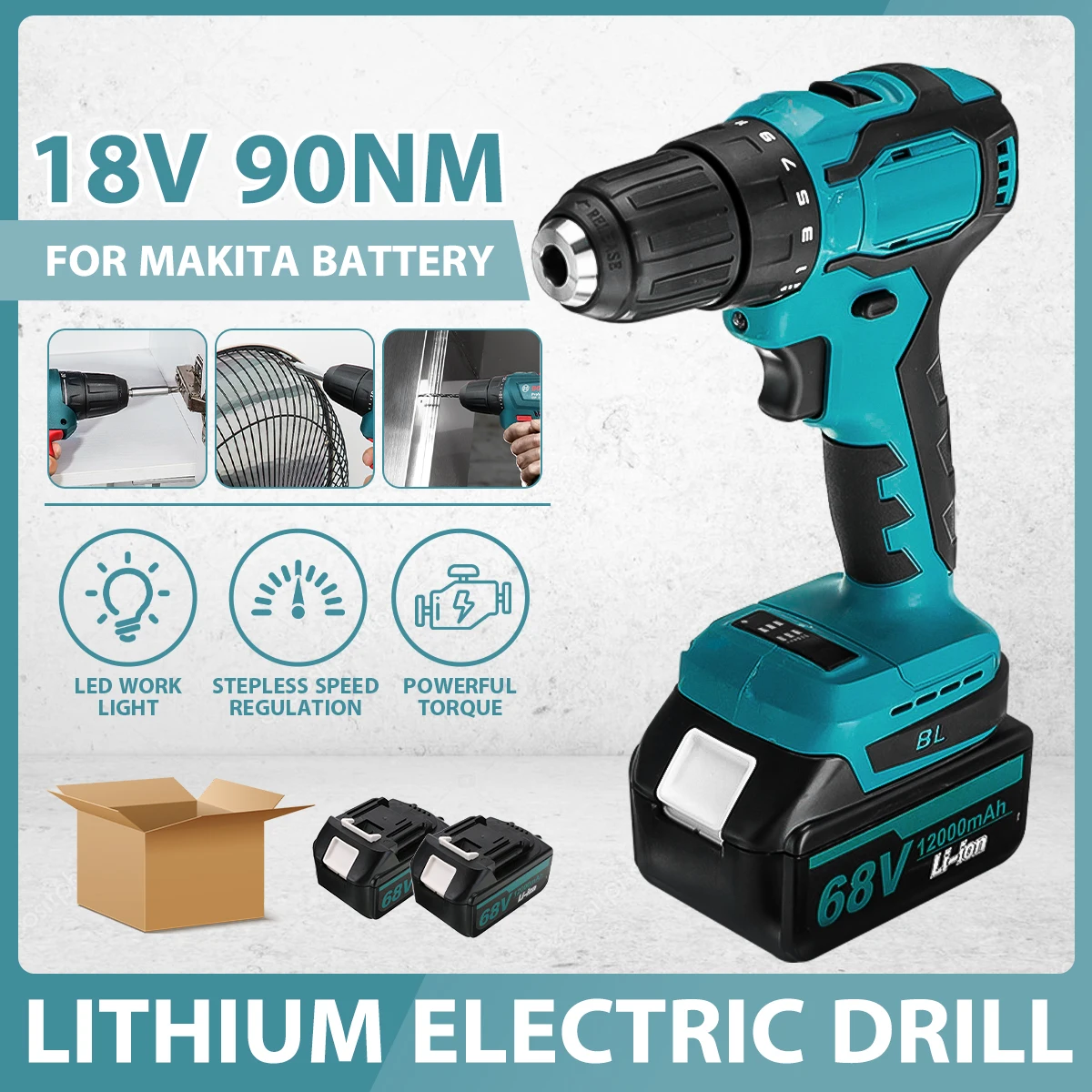 18v 90n.m Cordless Brushless Electric 
