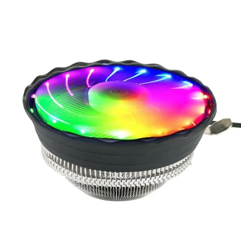 RGB светодиодная подсветка радиатора Вентилятор охлаждения тихий кулер для процессора INtel LGA 775 Amd AM2