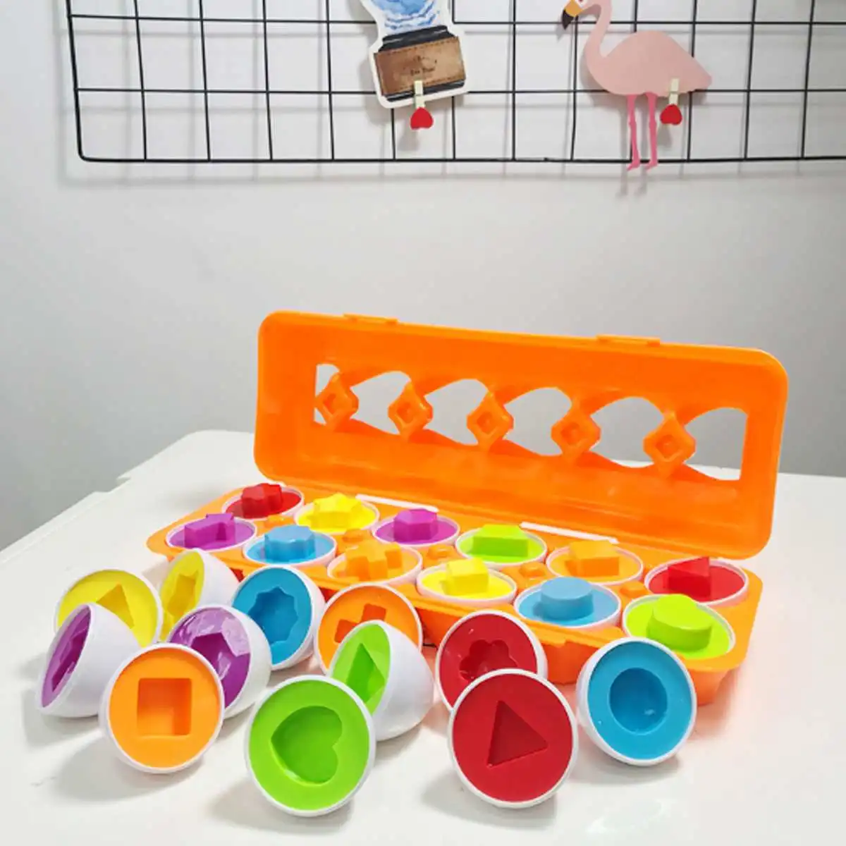 Обучение по методу Монтессори математические игрушки умные яйца 3D игра-головоломка для детей математические игрушки смешанные формы яйца цвет формы Соответствующие Яйца