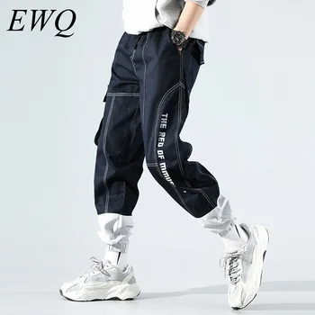 

EWQ / men's wear Tide hit color patchwork Work Clothes Jeans Male Loose Hip-hop Pants casual Haren Pants Male 2020 spring 9Y907