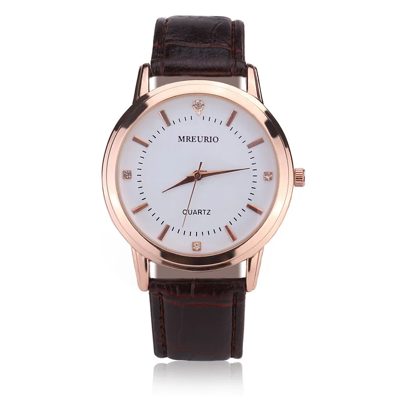 Fashion Lovers Watches Men Women Casual Leather Strap Quartz Watch Women's Dress Couple Watch Clock Gifts Relogios Femininos - Цвет: Brown-men