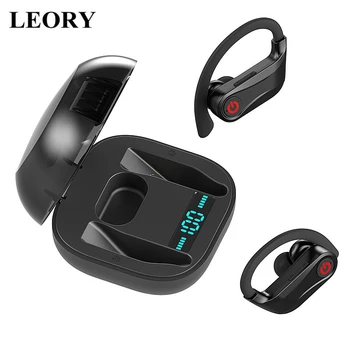 

Wireless bluetooth 5.0 Earphones TWS HD Denoise Stereo Earbuds Waterproof Sports Running Ear Hook Headset with Mic