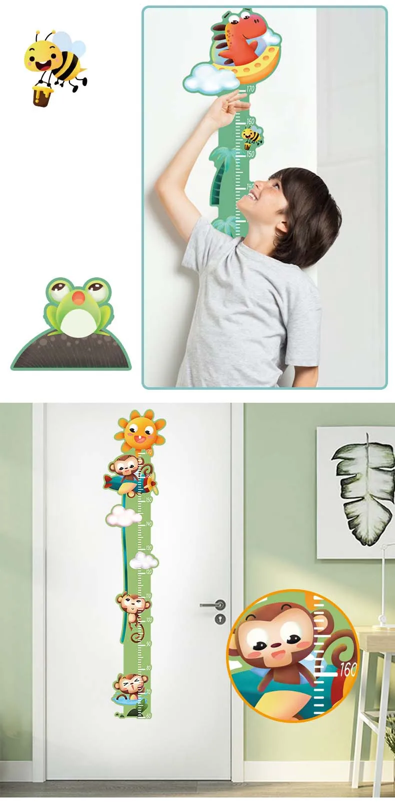 Мультяшные детские комнаты Ростомер наклейки на стену DIY самоклеящийся домашний декор указатели на двери