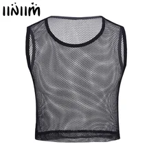 Iiniim,, мужской сексуальный однотонный сетчатый облегающий костюм для вечеринки, модный просвечивающий костюм, повседневный мини облегающий топ на бретелях