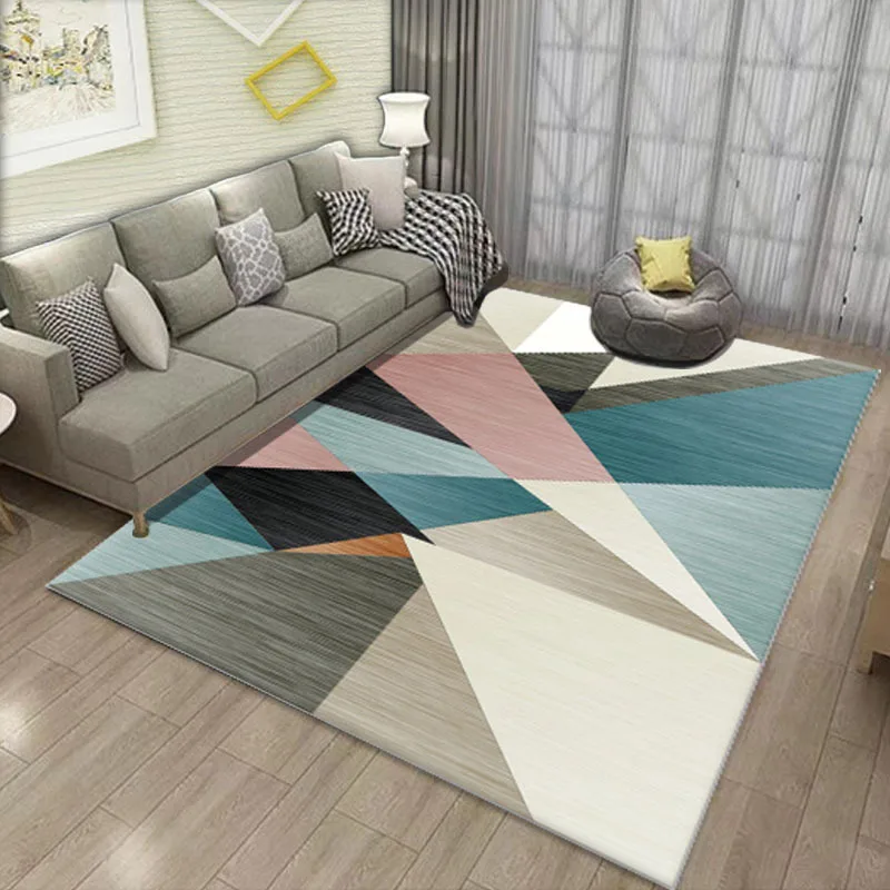 Print Geometric Carpet Rug Modern Soft Carpet For Living Room Multiple Sizes Non-Slip Antifouling Carpet Bedroom Blanket Mat