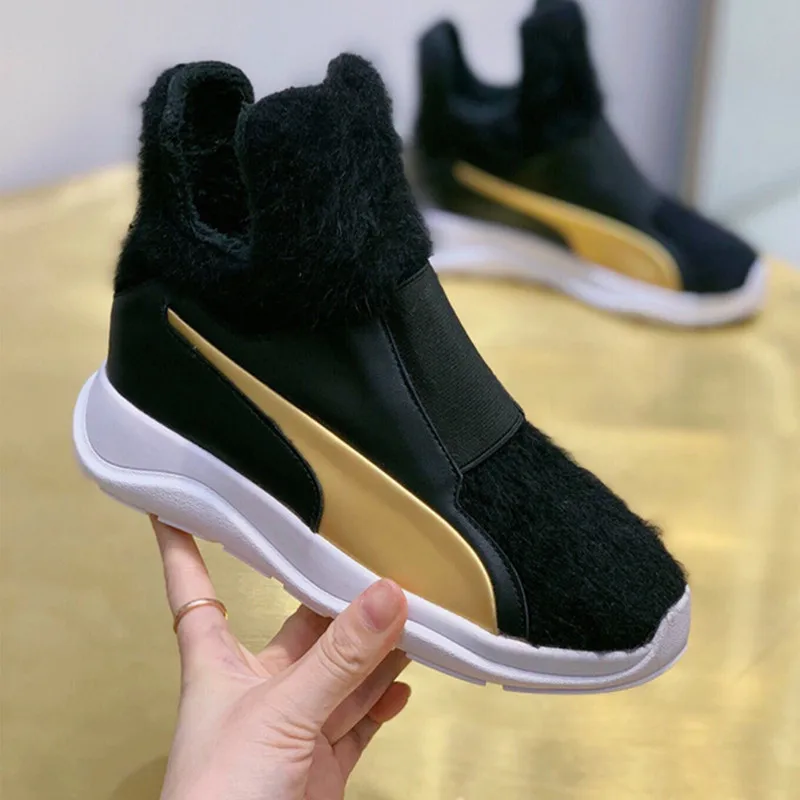 

Platform boots woman autumn new fashion popular ankle boots breathable soft women's boots round head real leather Women's shoes