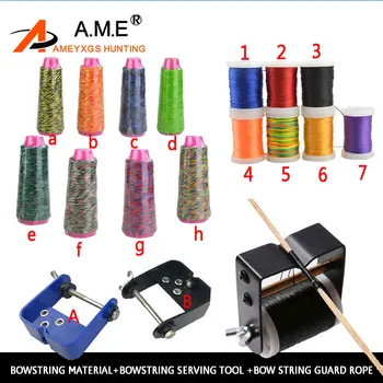 BowString Material+Bowstring Serving Tool +Bow String Guard Rope Archery Bow String Making Line 8 Colors Recurve compound bow 3 8 aluminum archery cable slide compound bow string splitter roller glide cable slide bow string separator for compound bow