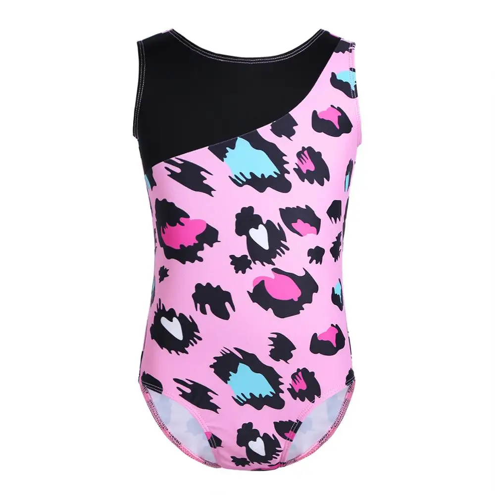Kids Girls Gymnastics Leotard Children Leopard Printed Ballet Leotards for Girl Gymnastic Jumpsuit Bodysuit Dancing Cosutme
