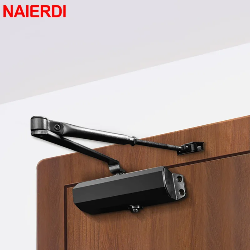 NAIERDI Hydraulic Buffer Door Closer 25KG to 80KG Adjustable Speed Door Closing Equipment Mute Soft Closing Hardware