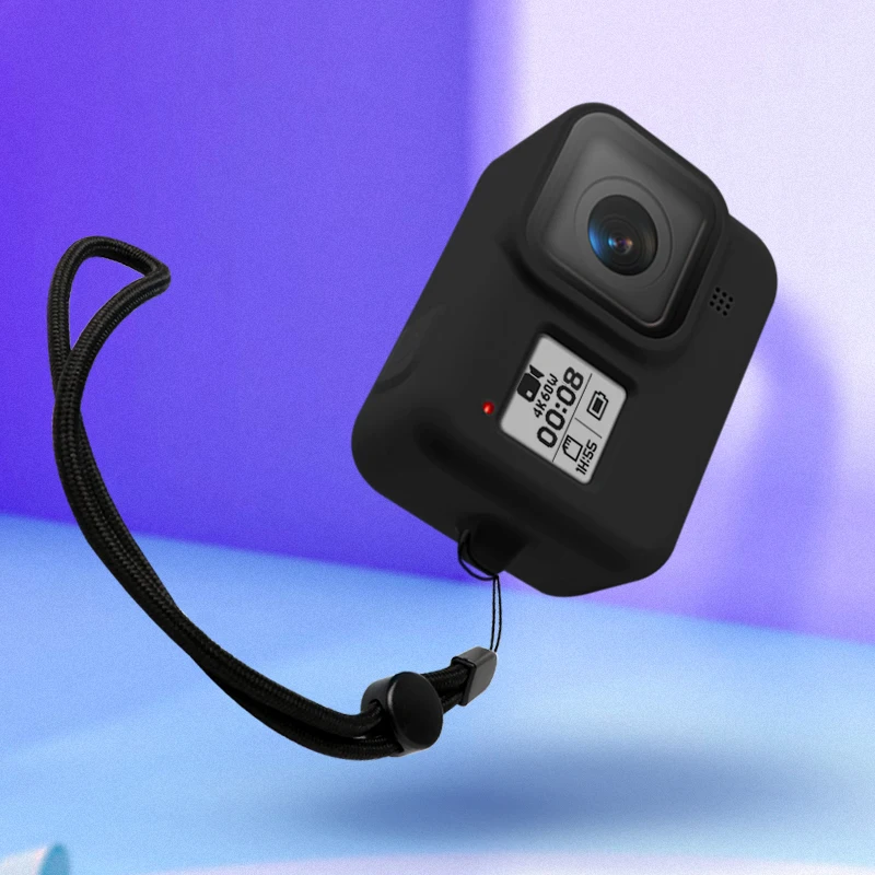 Мягкий силиконовый защитный чехол с веревкой для GoPro Hero 8, Черная Спортивная Экшн-камера для Gopro, аксессуары