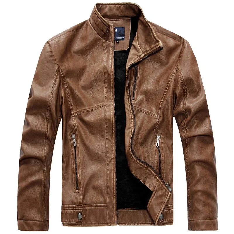 MODEL101 YELLOW Кожаная куртка мужская куртка-бомбер Jaqueta De Couro Csaco мужские кожаные куртки с воротником-стойкой Veste Homme бархатное мотоциклетное пальто - Цвет: MODEL101 YELLOW