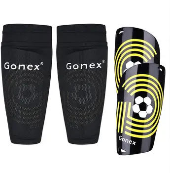 

Gonex Soccer Shin Guards with Slip Pad Sleeves Canilleras for Football Games, EVA Cushion Protection Reduce Injuries 1 Pair