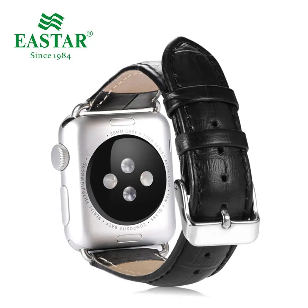 Black Eastar Лидер продаж кожаный ремешок для наручных часов Apple Watch, версии 5 Группа серии 3/2/1, спортивный кожаный браслет, 42 мм, 38 мм, ремешок для наручных часов iwatch, ремешок - Цвет ремешка: Black