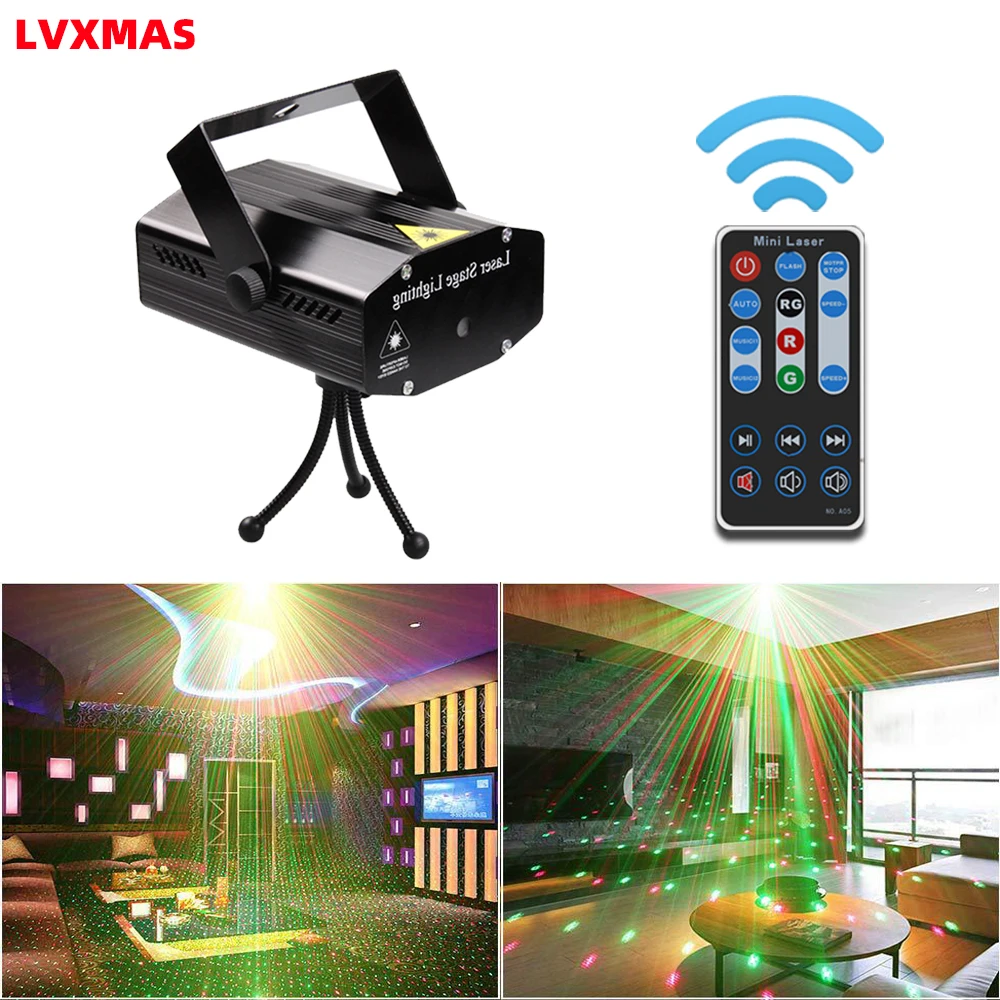 LED Disco Light Laser Projector 5W 110V~220V Christmas Decorations Stage Dj Sound Party Lights DJ Show Xmas | Освещение