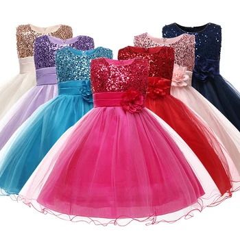 

7 Colors Candy Wedding Dresses for Girls Flowers Kids Holiday Gift Children Halloween Girl Costume Princess Dress Toddler