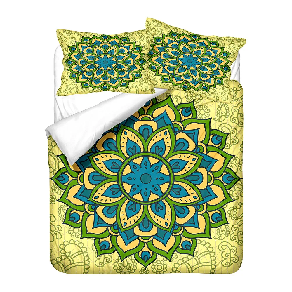 

Bohemian Three-piece Suit Mandala Bedding Set Twin Queen King Size Comforter Duvet Quilt Cover and Pillowcase Soft Bedlinen