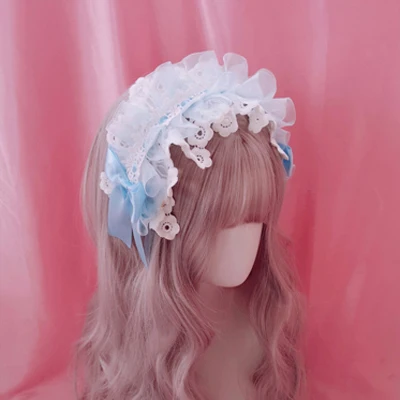 Headband Мягкая повязка-бандана для девочки Звезда Луна повязка на голову с большим бантом красивый милый Лолита ободок для головы - Цвет: Headband