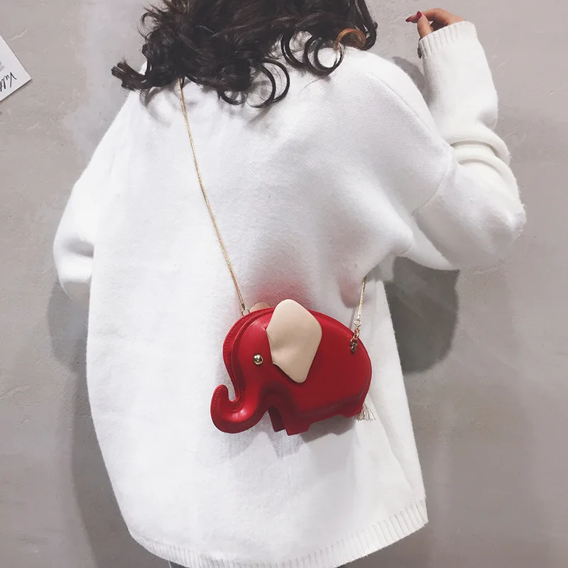 

2020 Early Spring New Style Hardshell Bag Baby Elephant Cute Cartoon Square Sling Bag Shoulder WOMEN'S Bag