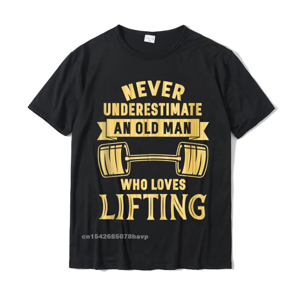 

Mens Old Man Weightlifter Funny Fitness Gym Tshirts Retro Customized Tops & Tees Cotton Tshirts For Men Normal