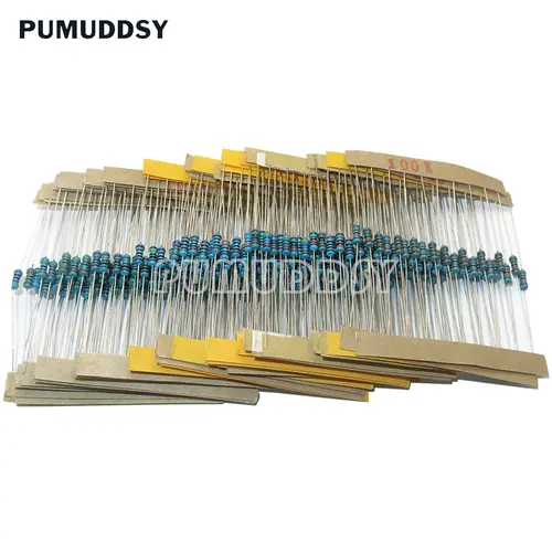600pcs/set 30 Kinds 1/4W Resistance 1% Metal Film Resistor Pack Assorted Kit 1K 10K 100K 220ohm 1M Resistors 300pcs/set - Image 5