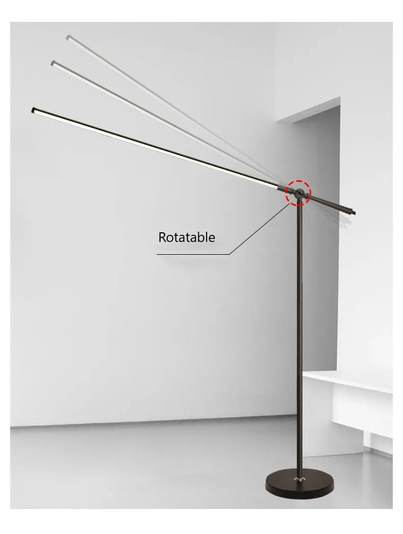 Скандинавский Европейский торшер светодиодный светильник для гостиной простые линии пульт дистанционного управления стоящий светильник вращающийся светильник
