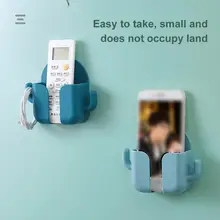 

Wall Mounted Storage Box Holder Bottom Mobile Phone Charging Remote Control Storage Box Rack With 2 Hooks Home Bedroom Storage