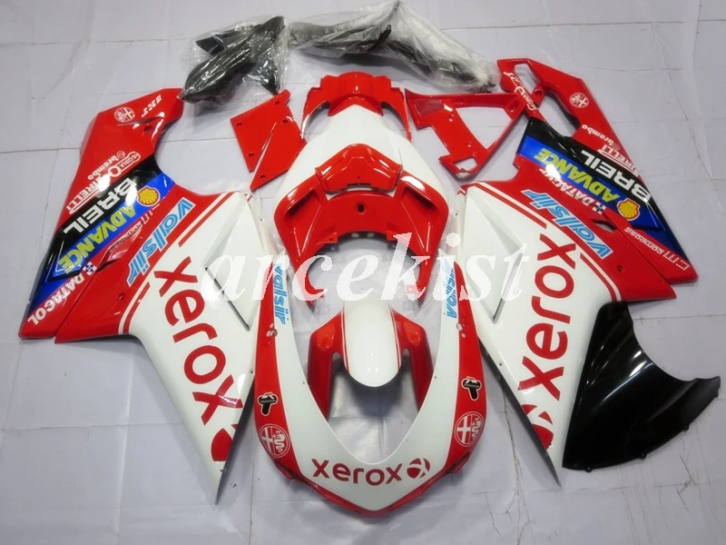 ABS полный обтекатель комплект подходит для DUCATI 848 evo 1098 1198 1098S 2007 2008 2009 2010 2011 2012 корпус черный матовый