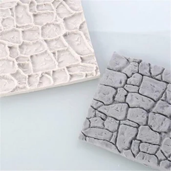 

New Cobble Stone Wall Line Grain Shape Silicone Printing Texture Mat Sugar craft Fondant Cake Clay Mold Decorating Tool